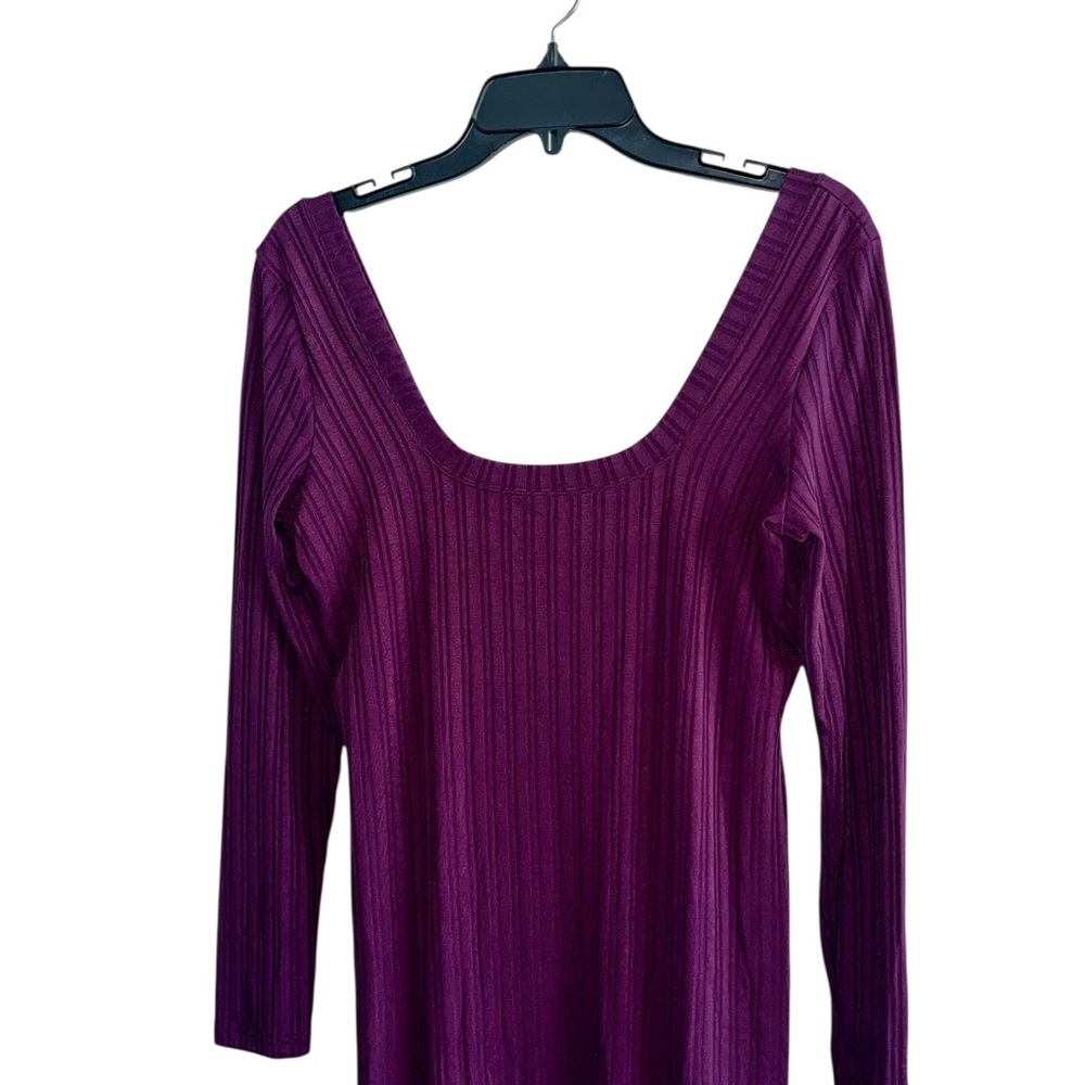 ASOS Deep Purple Long Sleeve Square Neckline Dress Size 8 - Picture 5 of 11